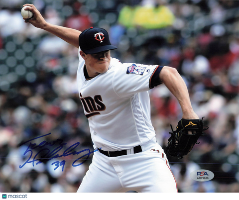 Trevor Hildenberger Minnesota Twins Signed 8x10 Photo PSA