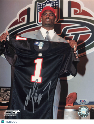 Michael Vick Signed Atlanta Falcons Football 8x10 Photo PSA Autographed
