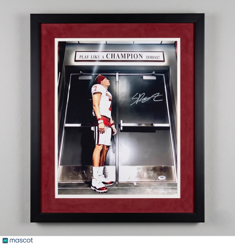 Spencer Rattler Signed Oklahoma Sooners 16x20 Custom Framed Photo PSA Auth