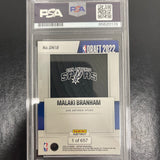 2022-23 Panini Instant #DN18 Malaki Branham 1/657 signed card PSA Spurs