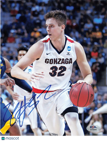 Zach Collins Gonzaga Bulldogs Signed Basketball 8x10 Photo PSA