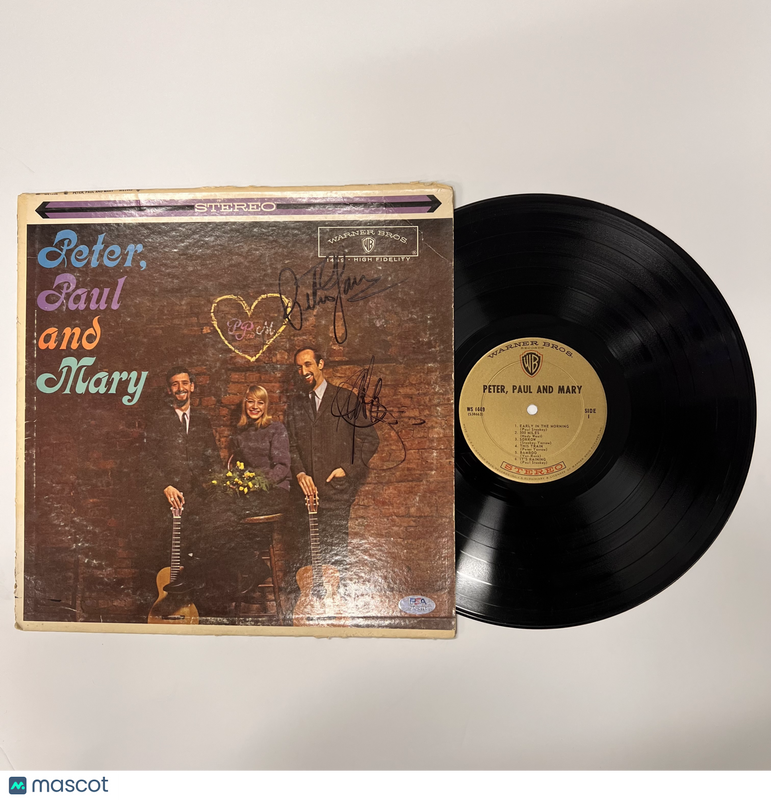 Paul Stookey&Peter Yarrow Signed Peter, Paul and Mary Vinyl Album PSA