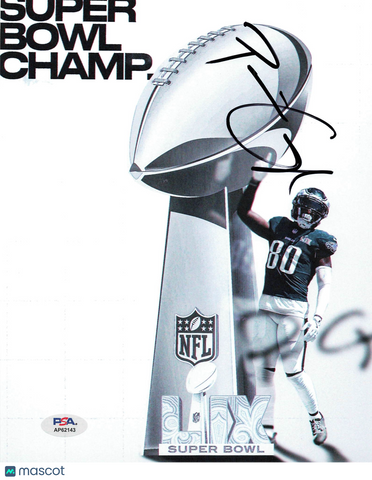 Parris Campbell Signed Philadelphia Eagles Football 8x10 Photo PSA Autographed