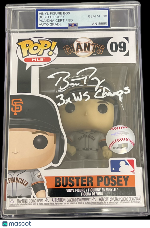 Buster Posey Signed Baseball #09 Funko Pop PSA Encapsulated Autographed
