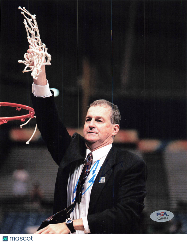 Jim Calhoun UConn Huskies Signed Basketball 8x10 Photo PSA