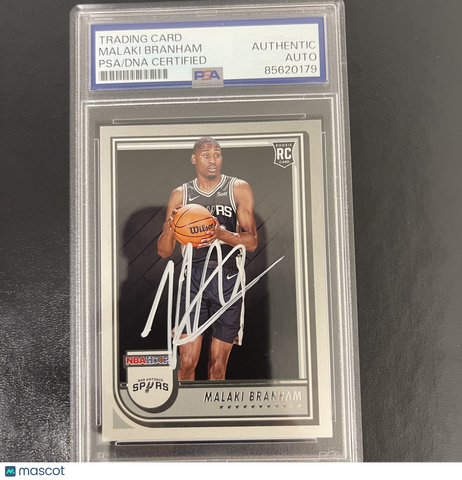 2022-23 Panini Hoops #250 Malaki Branham signed card PSA Spurs