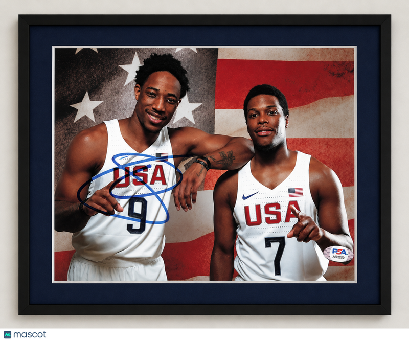 Demar DeRozan Team USA Signed Basketball 8x10 Custom Framed Photo PSA