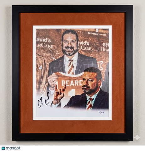 Chris Beard Texas Longhorns Signed Basketball 16x20 Custom Framed Photo PSA