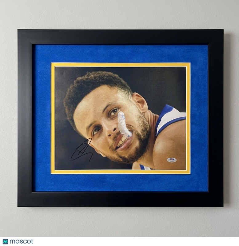 Stephen Curry Golden State Warriors Signed Photo Framed PSA Autographed 14x18