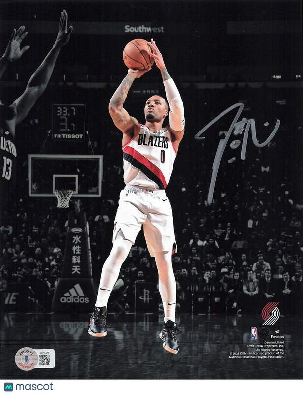 Damian Lillard Portland Trail Blazers Signed Basketball 8x10 Photo BAS