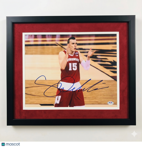 Sam Dekker Wisconsin Badgers Signed Basketball 11x14 Custom Framed Photo PSA