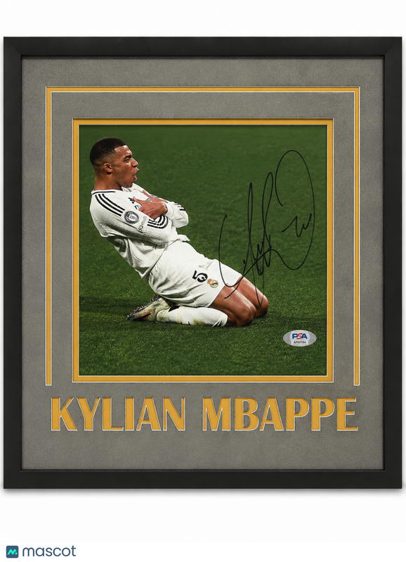 Kylian Mbappe Custom Framed Signed Real Madrid Photo PSA Autographed 14x16"