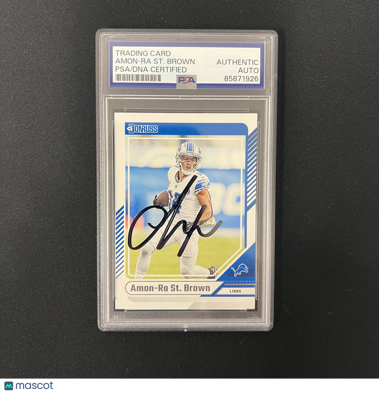 2024 Panini Donruss Football#139 Amon-Ra St. Brown  Signed Card Auto PSA Slabbed