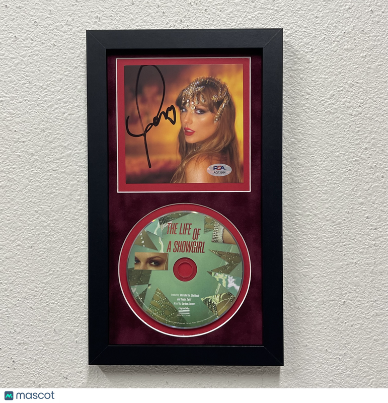 Taylor Swift signed The Life of a Showgirl Framed Display CD Album PSA Auto