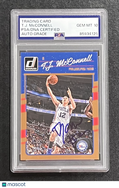 2016-17 Panini Donruss Basketball #4 T.J. McConnell Signed Card Auto 10 PSA Slab
