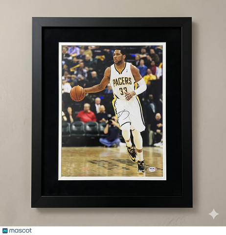 Danny Granger Indiana Pacers Signed Basketball 11x14 Custom Framed Photo PSA