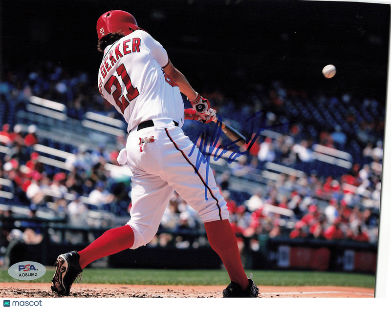 Matt den Dekker Washington Nationals Signed 8x10 Photo PSA