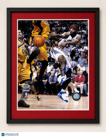 Richard Hamilton Detroit Pistons Signed Basketball 8x10 Custom Framed Photo PSA