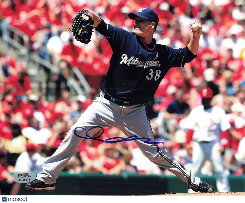 Chris Narveson Milwaukee Brewers Signed 8x10 Photo PSA
