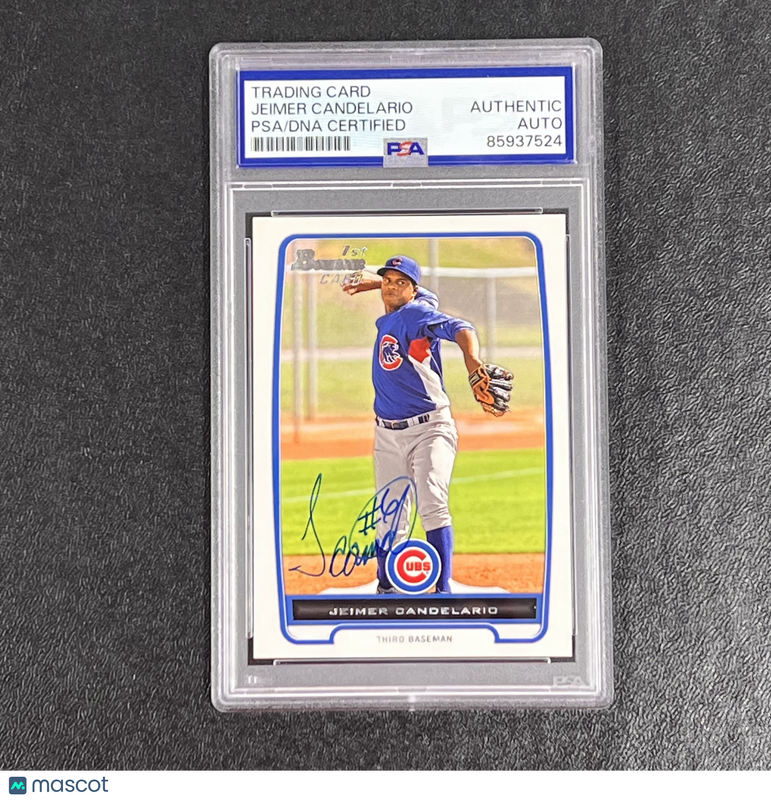 2012 Topps 1st Bowman Prospects #BP20 Jeimer Candelario Signed Card Auto PSA Sla