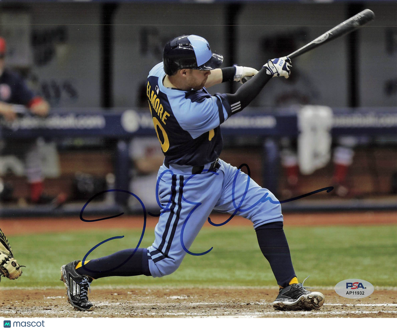 Jake Elmore Tampa Bay Rays Signed 8x10 Photo PSA