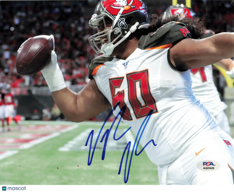 Vita Vea Signed Tampa Bay Buccaneers Football 8x10 Photo PSA Autographed