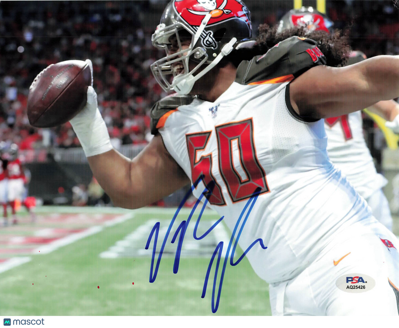 Vita Vea Signed Tampa Bay Buccaneers Football 8x10 Photo PSA Autographed