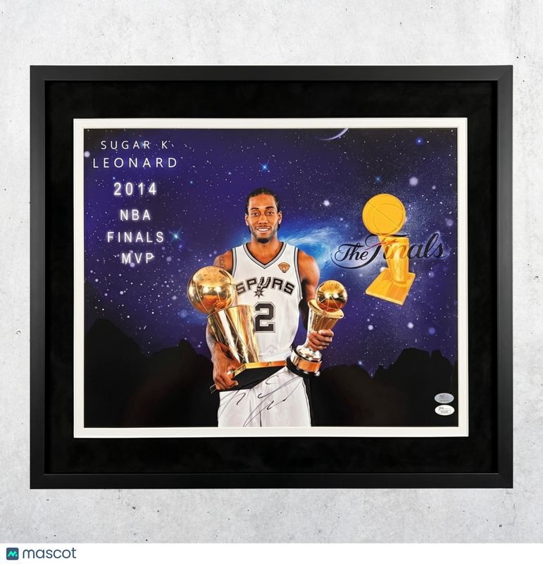 Kawhi Leonard San Antonio Spurs Signed Basketball 16x20 Custom Framed Photo PSA