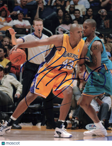 Brian Cook Los Angeles Lakers Signed Basketball 8x10 Photo PSA