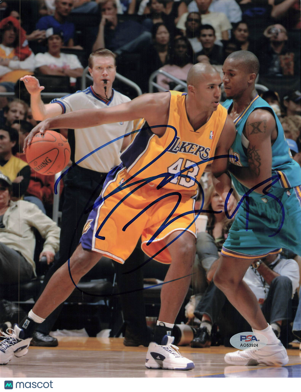 Brian Cook Los Angeles Lakers Signed Basketball 8x10 Photo PSA