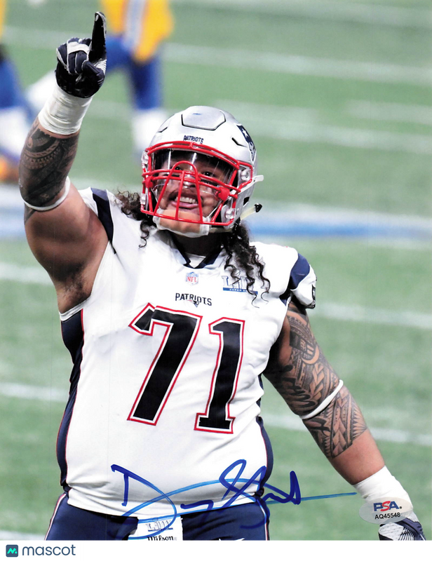 Danny Shelton Signed New England Patriots Football 8x10 Photo PSA Autographed