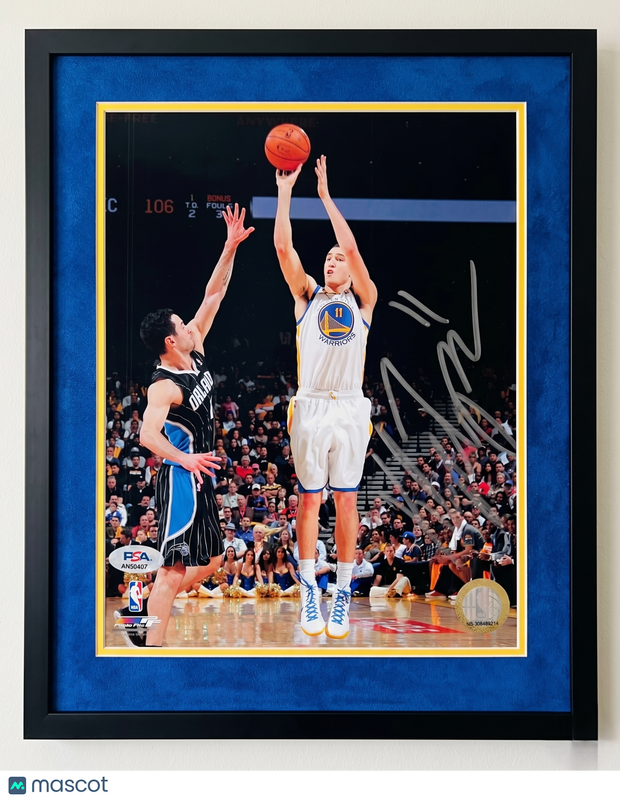 Klay Thompson Golden State Warriors Signed 8x10 Custom Framed Photo PSA Auth