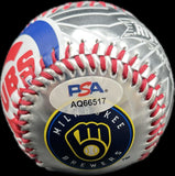 Steve Trachsel Chicago Cubs & Milwaukee Brewers Signed Baseball MLB PSA