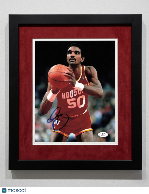 Ralph Sampson Houston Rockets Signed Basketball 8x10 Custom Framed Photo PSA