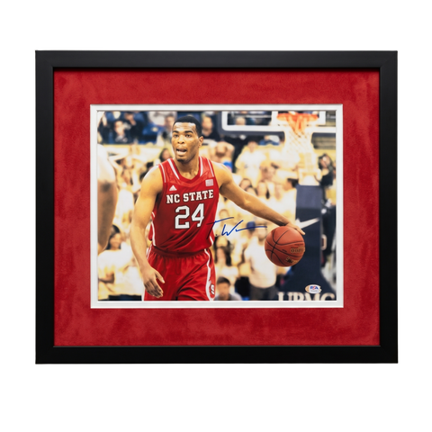 TJ Warren NC State Wolfpack Signed Basketball 11x14 Custom Framed Photo PSA