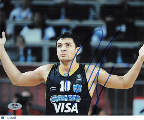 Carlos Delfino Argentina National Team Signed Basketball 8x10 Photo PSA