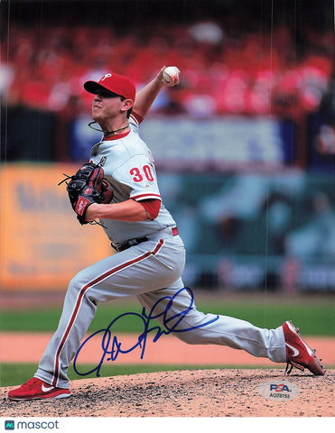 Justin De Fratus Philadelphia Phillies Signed 8x10 Photo PSA
