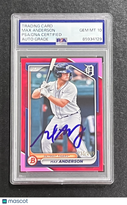 2024 Topps Bowman Prospects #BP-128 235/299 Max Anderson Signed Card Auto PSA