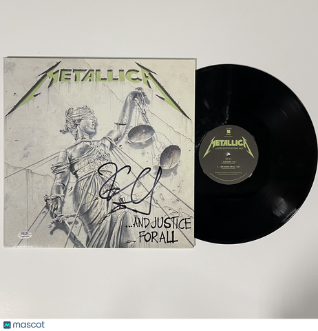 Kirk Hammett Signed And Justice for All Vinyl Album PSA Autographed