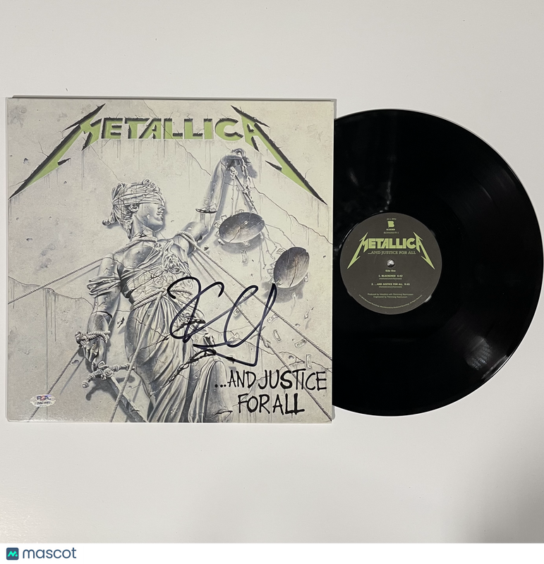 Kirk Hammett Signed And Justice for All Vinyl Album PSA Autographed