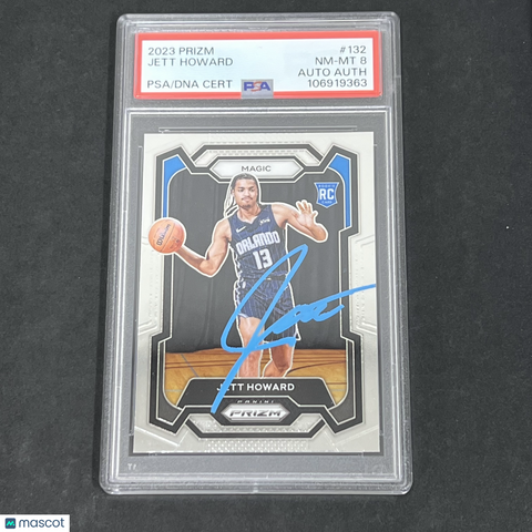2023 Panini Prizm #132 Jett Howard signed card PSA 8 Auto A