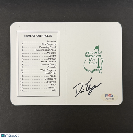 Davis Thompson Signed Golf Masters Golf Scorecards PSA Autographed