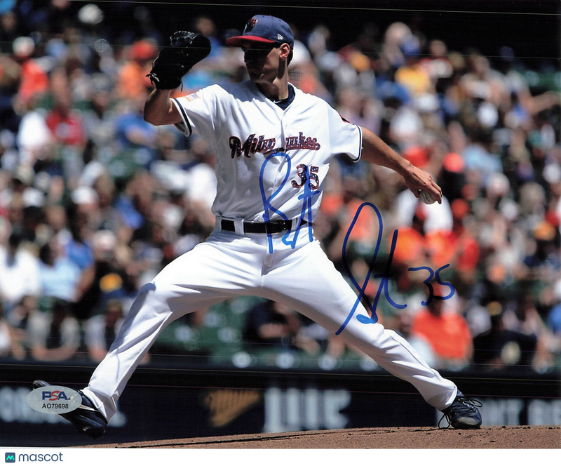 Brent Suter Milwaukee Brewers Signed 8x10 Photo PSA