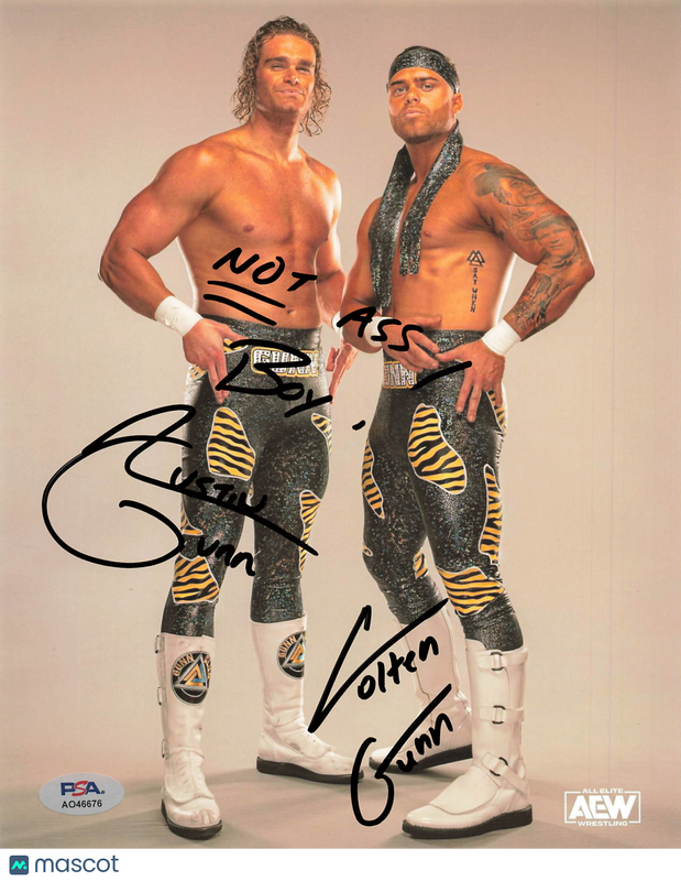 Colten Gunn and Austin Gunn Signed Wrestling 8x10 Photo PSA Autographed