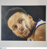 Stephen Curry Golden State Warriors Signed Basketball 11x14 Photo PSA