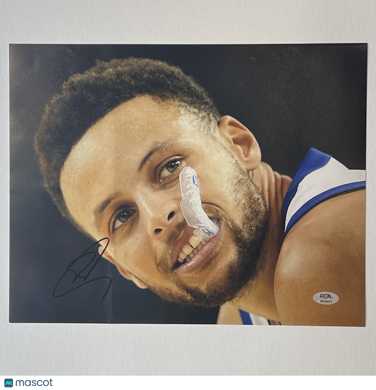 Stephen Curry Golden State Warriors Signed Basketball 11x14 Photo PSA