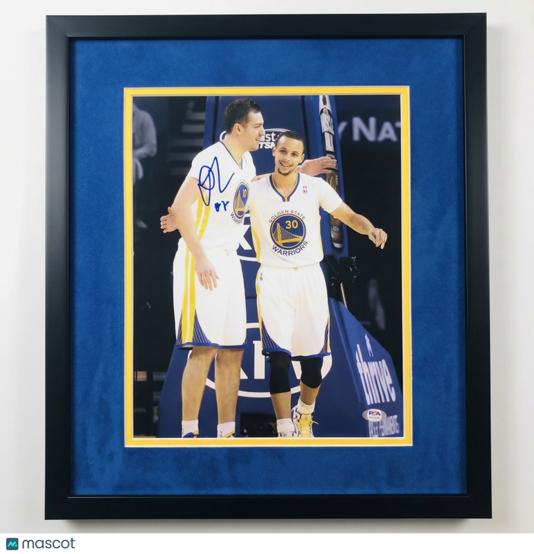 David Lee Golden State Warriors Signed Basketball 11x14 Custom Framed Photo PSA