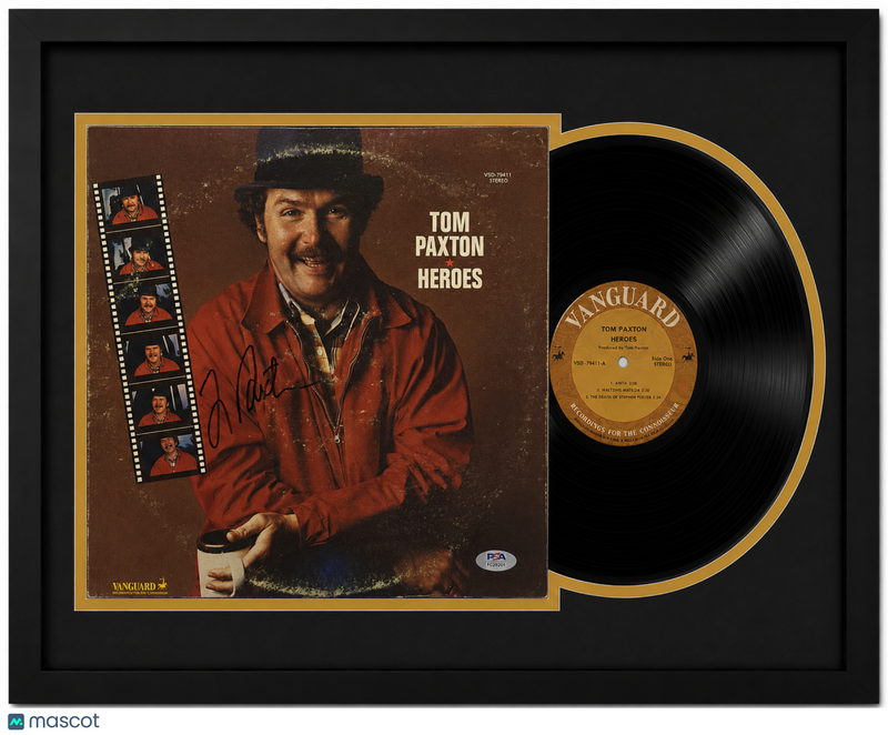 Tom Paxton Signed Heroes Custom Framed Vinyl Album PSA