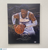 De'Aaron Fox Sacramento Kings Signed NBA Basketball Canvas Print PSA Autographed