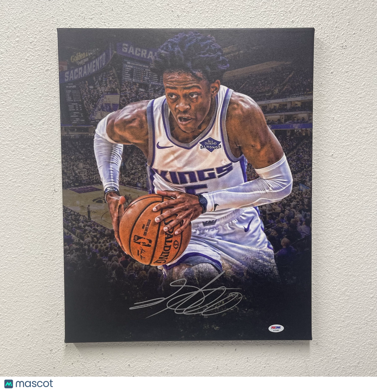 De'Aaron Fox Sacramento Kings Signed NBA Basketball Canvas Print PSA Autographed